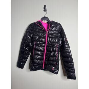 Spyder Girls Black Shiny Puffer Coat XL